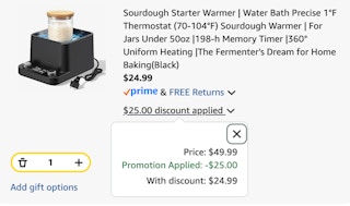 sourdough starter Amazon receipt