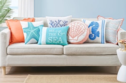 Decorative Pillows Under $10 — Coastal and Solid Styles at Walmart card image