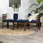 Modern Acacia Modular Patio Sofa Set