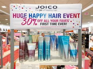 signage about ultas summer hair of love event. The sign is promoting joico hair products