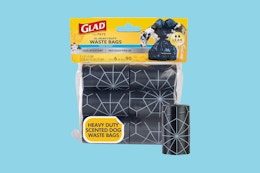 glad pet waste bags on a blue background