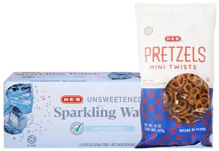 1 Sparkling Water Pack + 1 Pretzels