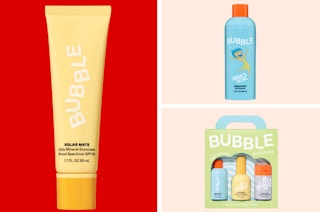 collage of bubble skincare