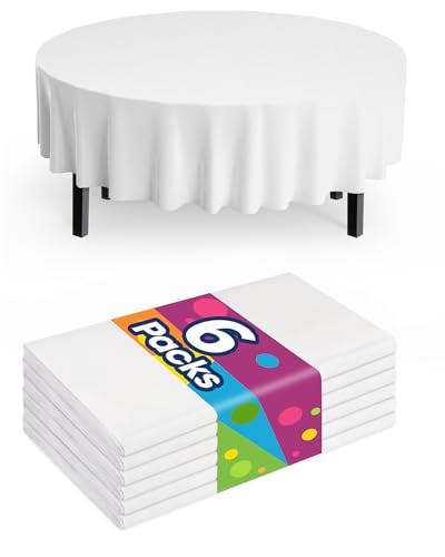 Plastic Round Table Cloth 6-Pack