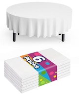 Plastic Round Table Cloth 6-Pack