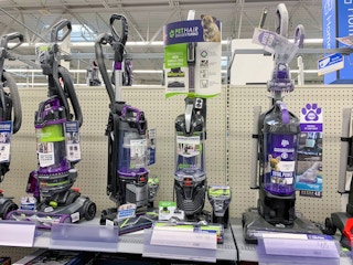 area shot of vacuums and carpet cleaners at walmart