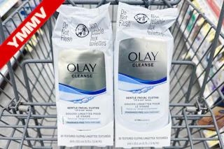 olay facial cloths in a cart
