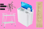 4 Target Bestsellers: vase set, rolling cart, portable washing machine and welcome sign