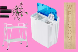 4 Target Bestsellers: vase set, rolling cart, portable washing machine and welcome sign