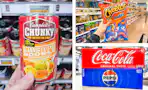 soup chips soda collage