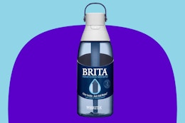 a blue Brita bottle 