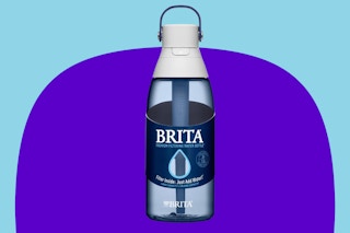 a blue Brita bottle