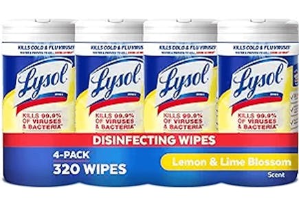 Lysol Disinfectant Wipes 4-Pack