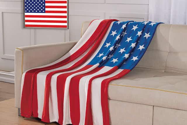 American Flag Oversized Throw Blanket, Only $20 Shipped for Memorial Day card image