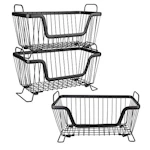Stackable Wire Basket 3-Pack