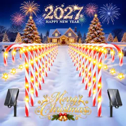Solar Candy Cane Lights 24-Pack