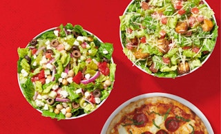 mod pizza advertisement for salads and pizza