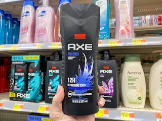 walmart axe pheonix body wash hand holding
