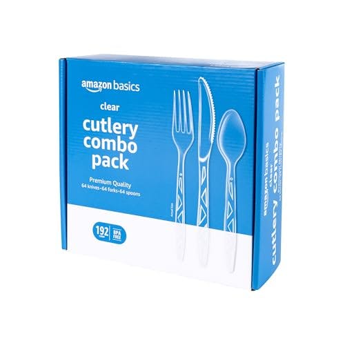 Amazon Basics Plastic Cutlery Set