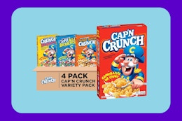 Cap'n Crunch Cereal Variety 4-Pack, as Low as $14.21 on Amazon card image