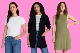 Time and Tru tee, cardigan & dress for women