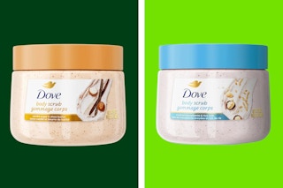 dove body scrub on a grid