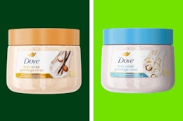 dove body scrub on a grid