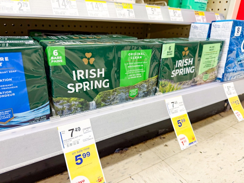 irish spring bar soap on a shelf