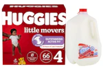 1 Huggies Diapers + 1 H-E-B Milk