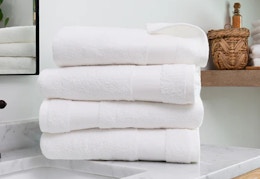 Linens & Hutch Ultra Soft 100% Cotton 4-Piece Towel Set, Only $42 Shipped card image