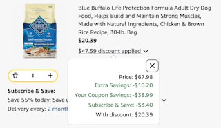 dog food Amazon receipt