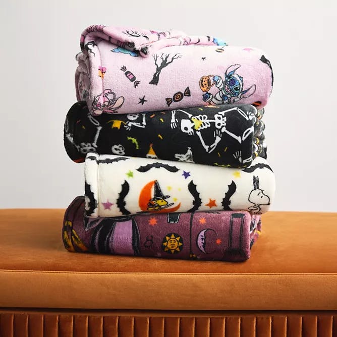 3 Halloween Plush Throw Blankets