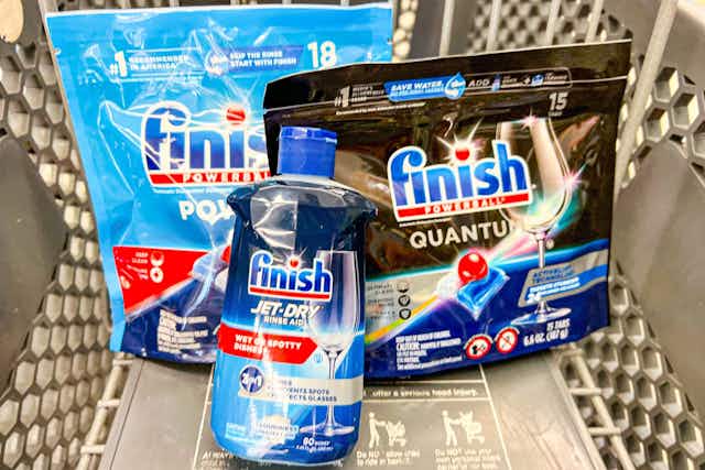 Finish Dishwashing Deals at Walgreens: Pods for $2.49 and $1.79 Rinse Aid card image