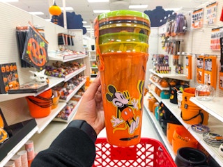 hand holding stacking cups inside Target