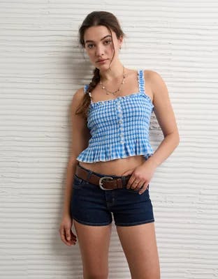 Smocked Button-Up Cami