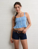 Smocked Button-Up Cami