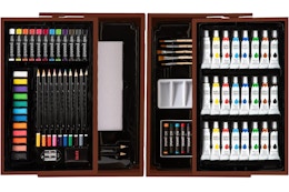 Art case B09BYFHDYC oil pastels, acrylic paints, watercolor paints, sketch pads