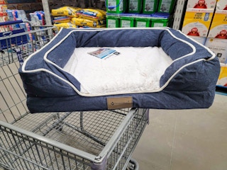 sofa dog bed on a cart