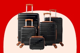 black 5-piece luggage set