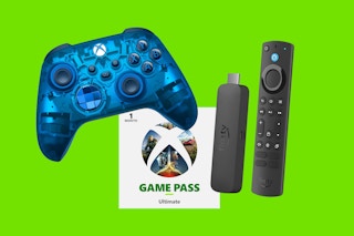 fire tv stick, x-box controller, game pass gift card