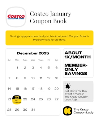 Next Costco Coupon Book start date on December 22, 2025