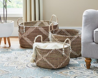 home depot home decorators collection 3 pack woven storage basket 1682523391 1682523391