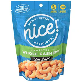 2 Nice! Roasted Whole Cashews Bags