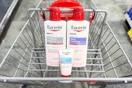 eucerin lotion in a shopping cart