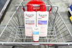 eucerin lotion in a shopping cart