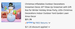 snowman Amazon receipt