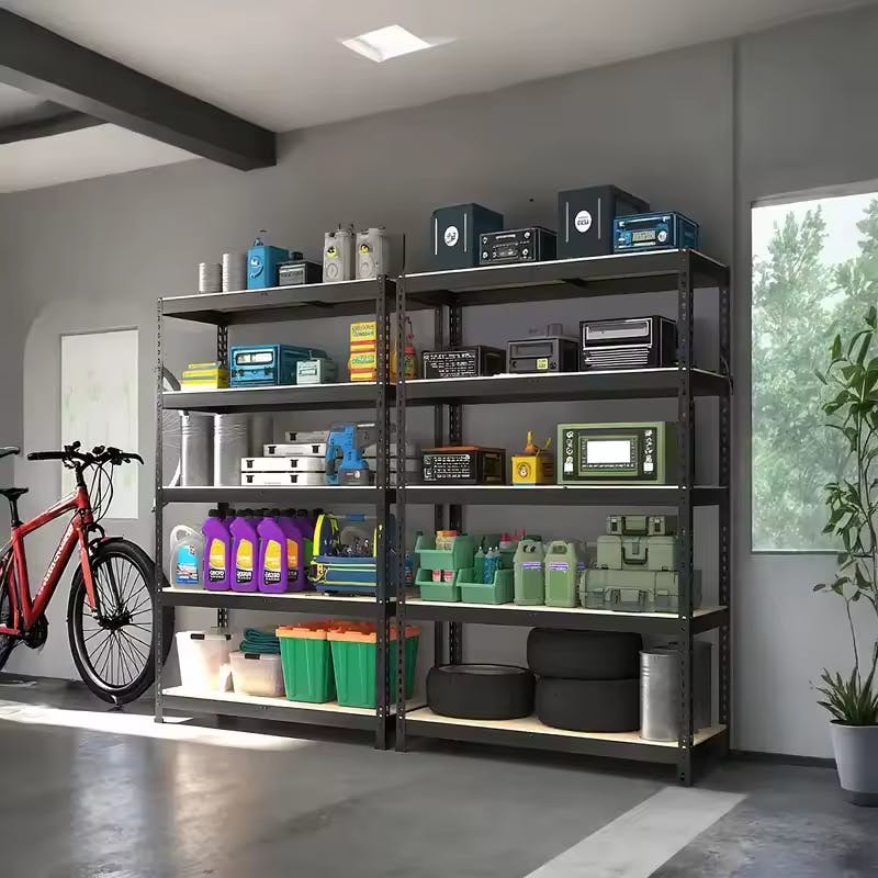 Heavy-Duty Metal Shelving Set