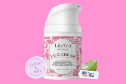 LilyAna Naturals Face and Neck Moisturizer, $10.48 on Amazon (Reg. $25) card image