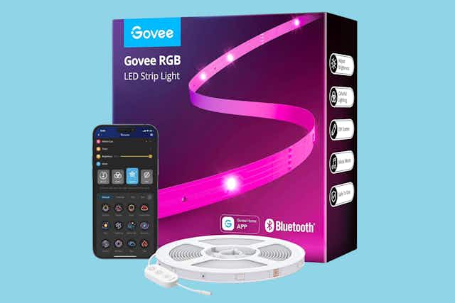 Govee LED 100-Foot Bluetooth Strip Lights, Just $10.99 on Amazon card image