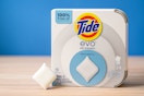 packaging of detergent next to tile